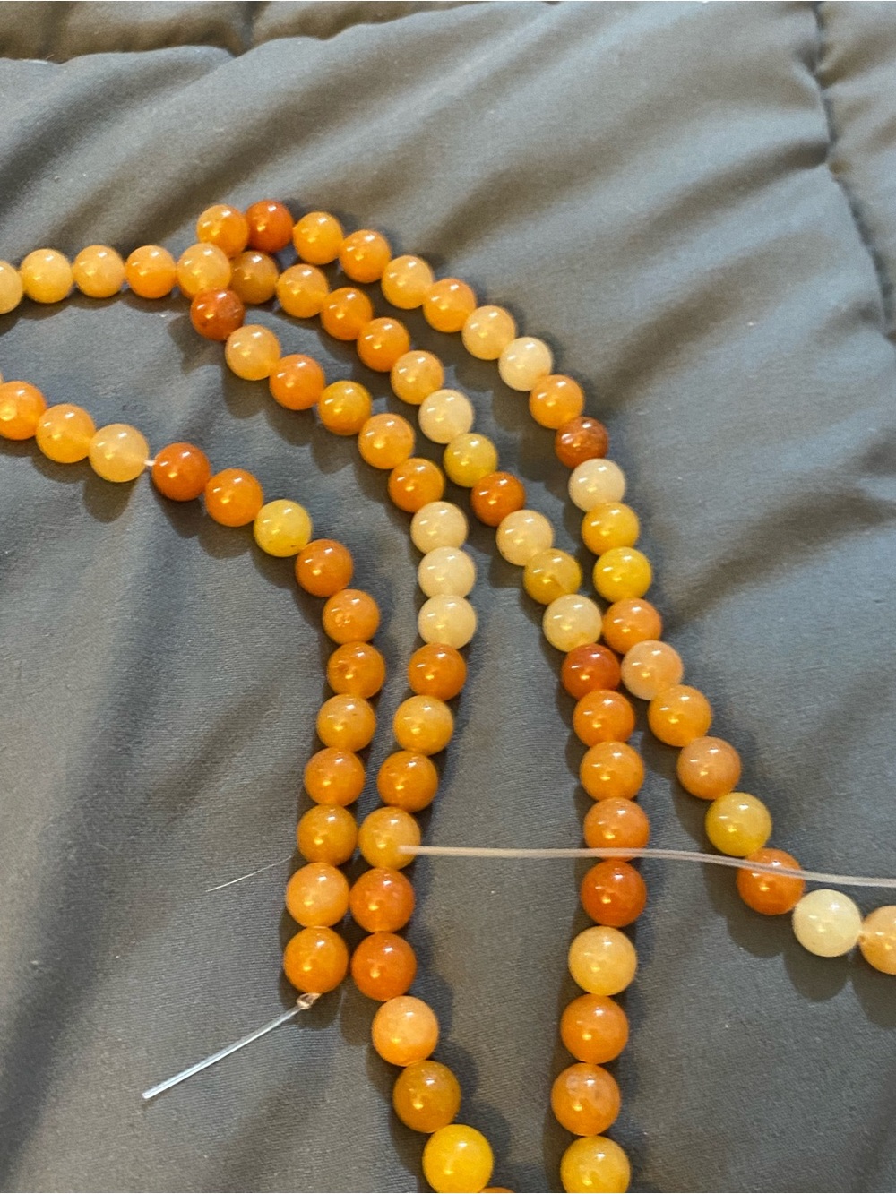 8mm natural Yellow Jade. 2 /15 inch strands